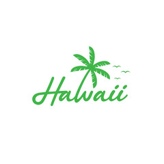 Hawaii Wordmark Logo The impression of island blending into the letter © Kurniawana Candra