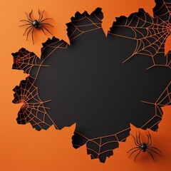 Creepy spiders and webs create an eerie atmosphere for Halloween. Perfect for spooky-themed designs and seasonal projects.