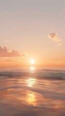 Obraz premium Sunset beauty horizon sky on ocean water with reflection light marine surface story background