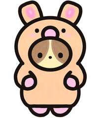 cartoon dog in rabbit dress