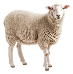 Obraz premium PNG A close-up view of a fluffy sheep in a field