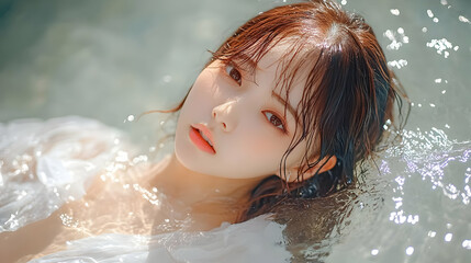 Obraz premium Beautiful Woman in Water