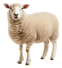 Fototapeta premium PNG Close-up of a fluffy white sheep