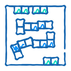 domino game doodle icon sketch vector. domino game sign. isolated symbol illustration