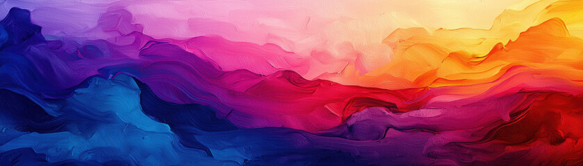 A waterfall of liquid colors cascading over a fantastical, otherworldly landscape, symbolizing creative flow