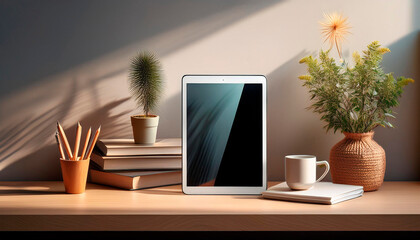 机の上にあるiPad