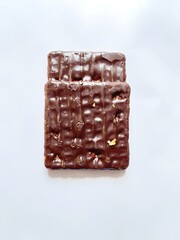 chocolate bar on white background