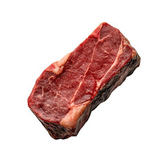 Fototapeta premium High-quality piece of raw beef showcasing vibrant marbling and fresh cuts ideal for gourmet preparations.