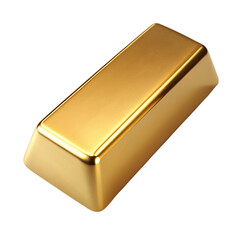 Gold bar isolated on transparent background.