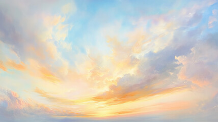 Obraz premium パステルの夕空と虹