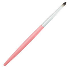 Pink brush 3d illustration with makeup tools, beauty products, and an assortment of cosmetic items
