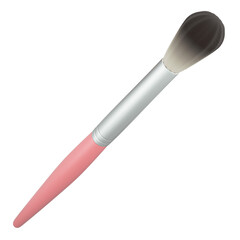 Pink brush 3d illustration displaying makeup tools, beauty essentials, and a range of cosmetic accessories