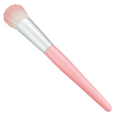 pink brush 3d illustration of makeup brushes, beauty products, and assorted cosmetic accessories