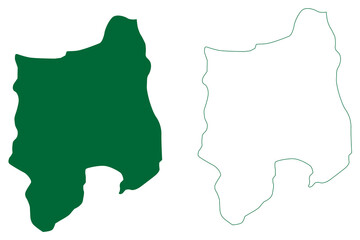 Kokrajhar district (Assam State, Republic of India) map vector illustration, scribble sketch Kokrajhar map