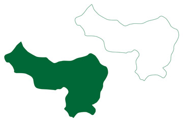 Kurung Kumey district (Arunachal Pradesh State, Republic of India) map vector illustration, scribble sketch Kurung Kumey map