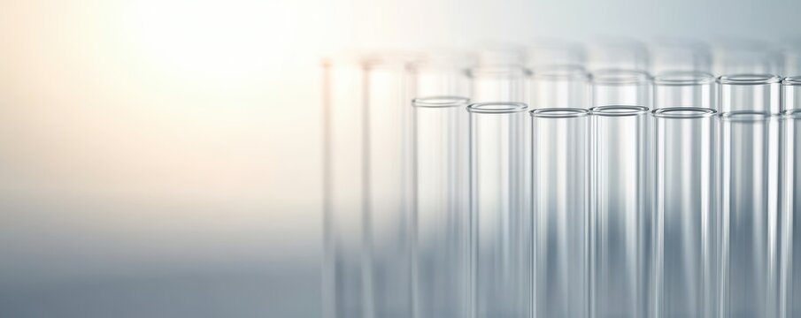 Rows of empty test tubes in a clean lab environment, representing the precision of scientific work 