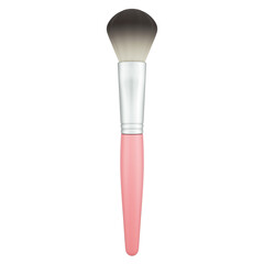 Pink brush 3d illustration of makeup tools, beauty products, and cosmetic accessories