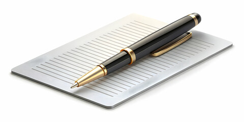 Naklejka premium 3D Isolated Business Contract and Pen Icon - Professional Vector Design for Legal Services and Corporate Branding on White Background