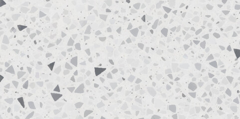 Terrazzo texture. Polished concrete floor and wall pattern. Old terrazzo flooring in seamless patterns texture , polished light gray, black and white stone for background. 