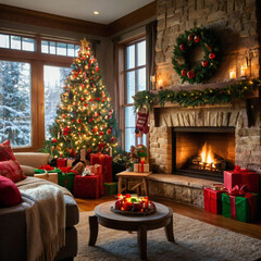 クリスマスのリビング