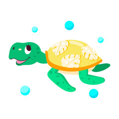 Paradise flower sticker designed in flat style 