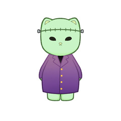 Halloween Frankenstein cat