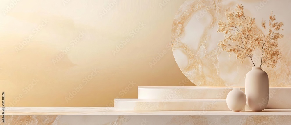 Poster elegant gradient from light ivory to warm stone a softly textured background for modern simplicity i