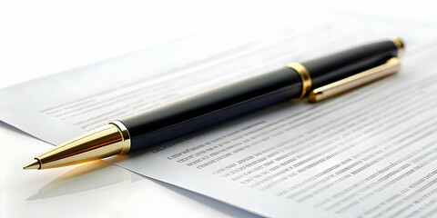 Isolated Business Contract with Pen Icon Vector - Ideal for Corporate Branding, Legal Services, and Business Promotions on a White Background