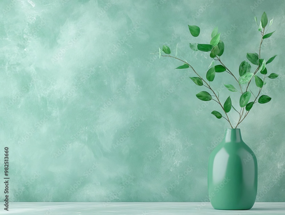 Poster elegant gradient of light mint to deep emerald with fine textures for fresh and sophisticated visual