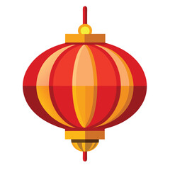 Red Chinese lantern vector illustration for decoration
