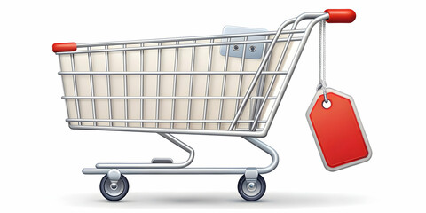 Isolated Shopping Cart and Sale Tag Icons | Modern Vector Design for Retail Sales Promotions & E-commerce Marketing on White Background