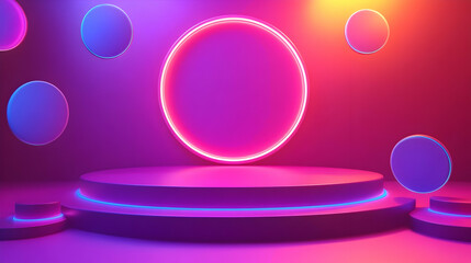 3D Glowing Abstract Clearance Event with Sale Badges - Vibrant Background for Retail Marketing, Perfect for Promoting Discount Sales and Special Offers