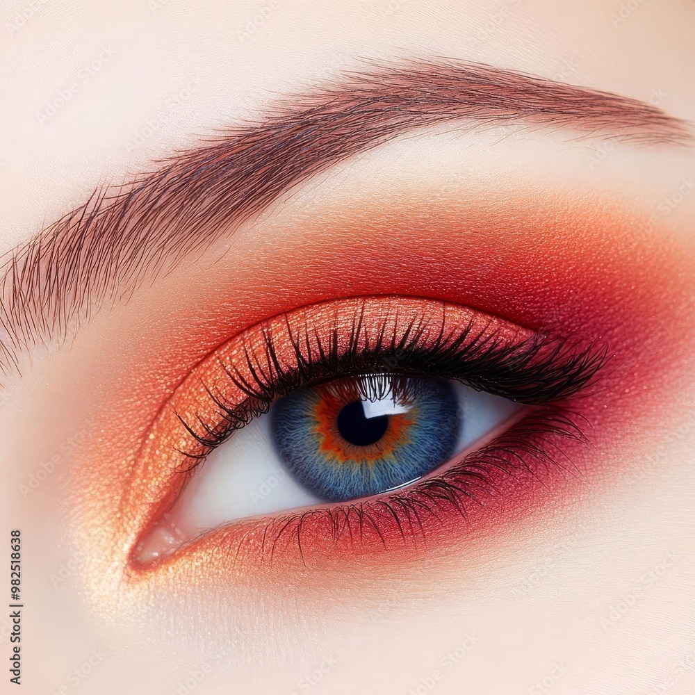 Poster elegant gradient transition from soft blush to deep scarlet with fine textures for a bold contempora