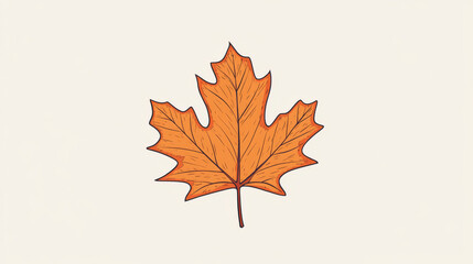 Fototapeta premium A simple, clean drawing of a maple leaf. Perfect for designs about nature, autumn, or the environment. Use it for fall projects, logos, or artwork.