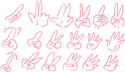 手のイラストセット