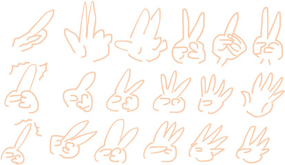 手のイラストセット