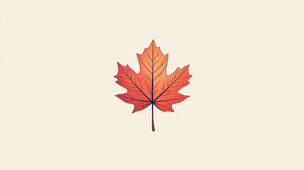 A simple, flat design of a maple leaf, perfect for nature-themed artwork.