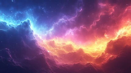 Fototapeta premium A colorful space scene with a rainbow of colors and a lot of stars