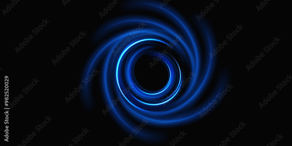 Poster Glowing ellipses in speed shape. Glowing spiral. Abstract neon color glowing lines background. Energy flow tunnel. Glowing round frame with light circles of light effect.