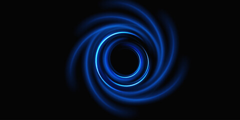 Glowing ellipses in speed shape. Glowing spiral. Abstract neon color glowing lines background. Energy flow tunnel. Glowing round frame with light circles of light effect.