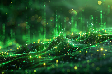 Business index growth green chart background generated.AI