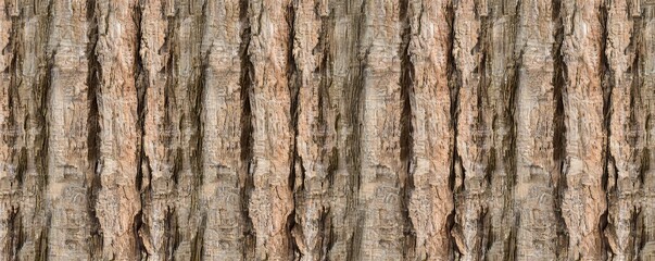 Obraz premium The texture of oak bark embossed in a panoramic photo.