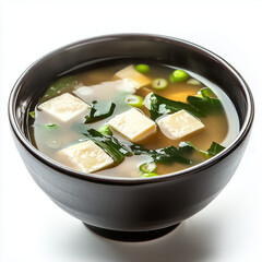 miso soup white background