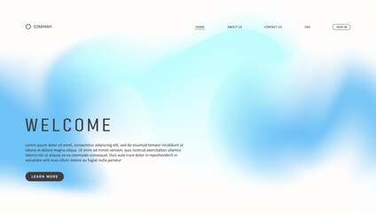 Abstract wave futuristic design of landing page. retro gradient mesh website design