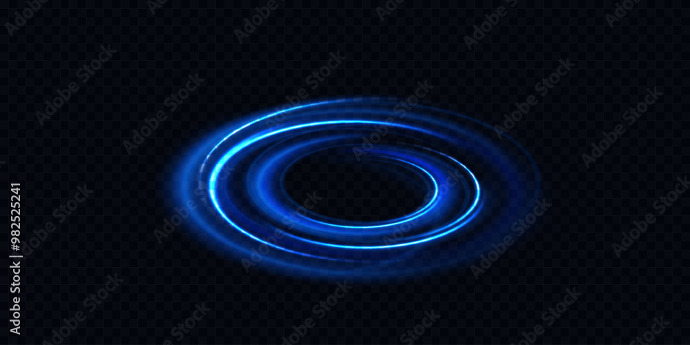 Aufkleber Glowing ellipses in speed shape. Glowing spiral. Abstract neon color glowing lines background. Energy flow tunnel. Glowing round frame with light circles of light effect.