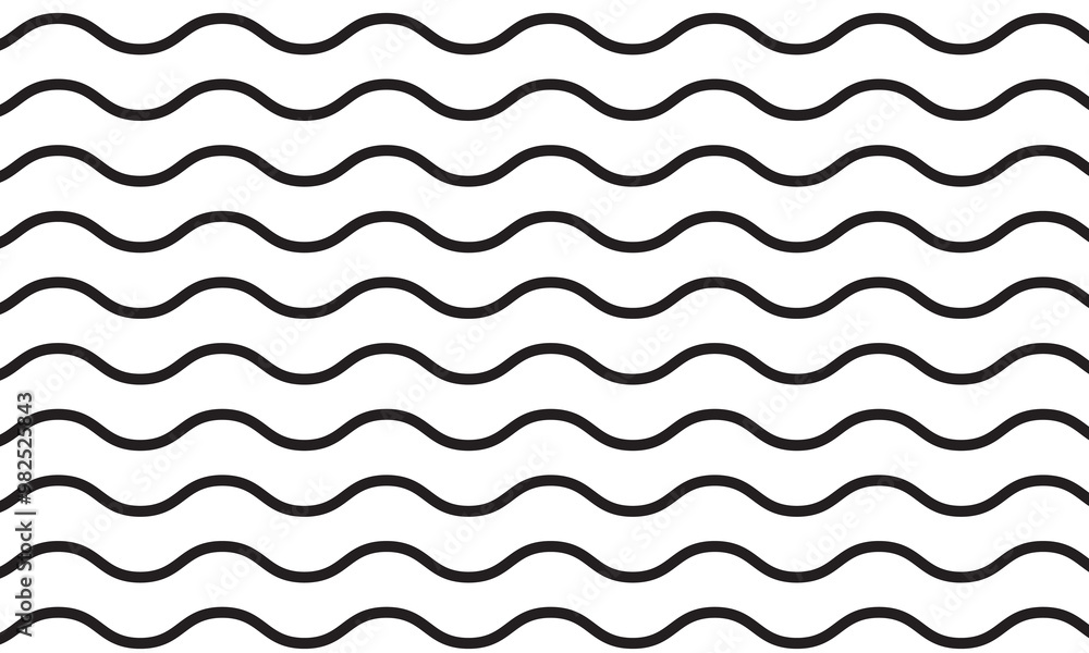 Poster wave lines pattern background seamless vector as zigzag stroke texture , undulate squiggle simple ba
