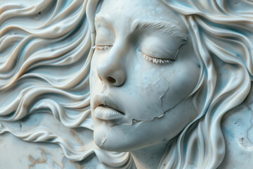 Luxurious white wall design with rococo style wall art AI generated illustration