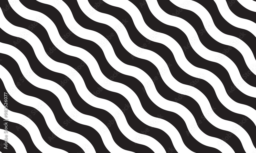 Poster wave lines pattern background seamless vector as zigzag stroke texture , undulate squiggle simple ba