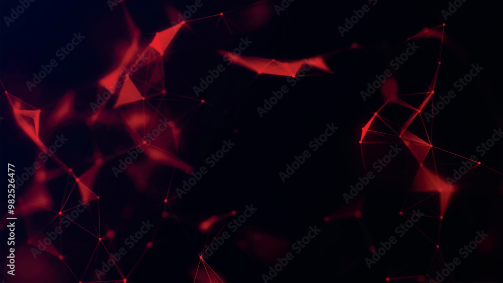 Aufkleber abstract background with connecting dots and lines. network connection structure. plexus effect. 3d 