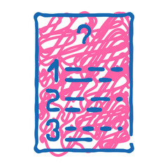 questions list doodle icon sketch vector. questions list sign. isolated symbol illustration